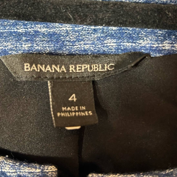 Banana Republic Blazer 4 Blue Long Sleeve Fluted Boucle Full Zip Jacket Blazer - Picture 2 of 11